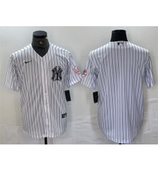 Men New York Yankees Blank White Cool Base Stitched Baseball Jersey