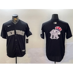 Men New York Yankees Team Big Logo Black With Patch Limited Stitched Baseball Jersey