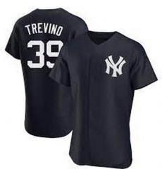 Men Nike New York Yankees 39 Jose Trevino Black Cool base Stitched MLB Jersey