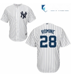 Mens Majestic New York Yankees 28 Austin Romine Replica White Home MLB Jersey