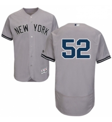 Mens Majestic New York Yankees 52 CC Sabathia Grey Road Flex Base Authentic Collection MLB Jersey