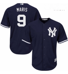 Mens Majestic New York Yankees 9 Roger Maris Replica Navy Blue Alternate MLB Jersey