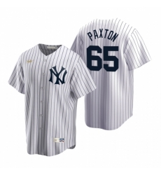 Mens Nike New York Yankees 65 James Paxton White Cooperstown Collection Home Stitched Baseball Jersey