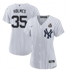 Women New York Yankees 35 Clay Holmes White 2024 World Series Cool Base Stitched Baseball Jersey