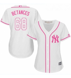 Womens Majestic New York Yankees 68 Dellin Betances Replica White Fashion Cool Base MLB Jersey