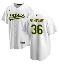 Men Oakland Athletics 36 Ross Stripling White Cool Base Stitched Jersey