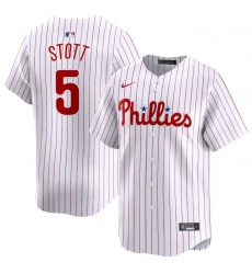 Men Philadelphia Phillies 5 Bryson Stott White Home Limited Stitched Jersey