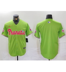 Men Philadelphia Phillies Blank Green With Patch Stitched Jersey