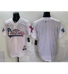 Men Philadelphia Phillies Blank White 2026 All Star   USA 250 Fourth of July Home Stitched Baseball Jersey