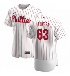 Philadelphia Phillies 63 Mauricio Llovera Men Nike White Home 2020 Authentic Player MLB Jersey