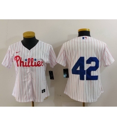 Women Philadelphia Phillies 42 Jackie Robinson White Stitched Baseball Jersey