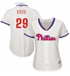 Womens Majestic Philadelphia Phillies 29 John Kruk Replica Cream Alternate Cool Base MLB Jersey