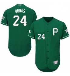 Mens Majestic Pittsburgh Pirates 24 Barry Bonds Green Celtic Flexbase Authentic Collection MLB Jersey