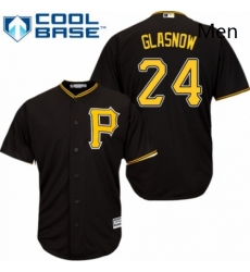 Mens Majestic Pittsburgh Pirates 24 Tyler Glasnow Replica Black Alternate Cool Base MLB Jersey 