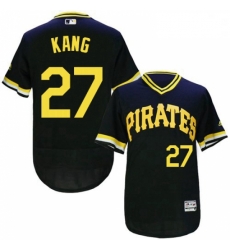 Mens Majestic Pittsburgh Pirates 27 Jung ho Kang Black Flexbase Authentic Collection Cooperstown MLB Jersey