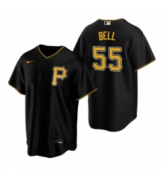 Mens Nike Pittsburgh Pirates 55 Josh Bell Black Alternate Stitched Baseball Jersey