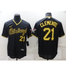 Men's Pittsburgh Pirates #21 Roberto Clemente Black Cool Base Stitched Jersey