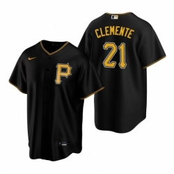 Youth Nike Pittsburgh Pirates 21 Roberto Clemente Black Alternate Stitched Baseball Jersey