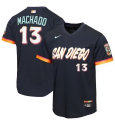 Youth San Diego Padres 13 Manny Machado Obsidian 2026 City Connect Stadium Stitched Baseball Jersey Youth San Diego Padres 13 Manny Machado Obsidian 2026 City Connect Stadium Stitched Baseball Jersey