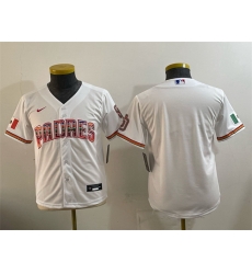 Youth San Diego Padres Blank White Mexico Cool Base Stitched Baseball Jersey