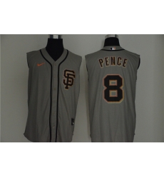 Giants 8 Hunter Pence Gray Nike Cool Base Sleeveless Jersey