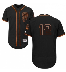 Mens Majestic San Francisco Giants 12 Joe Panik Black Alternate Flex Base Authentic Collection MLB Jersey