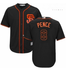 Mens Majestic San Francisco Giants 8 Hunter Pence Authentic Black Team Logo Fashion Cool Base MLB Jersey