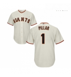 Mens San Francisco Giants 1 Kevin Pillar Replica Cream Home Cool Base Baseball Jersey 