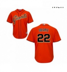 Mens San Francisco Giants 22 Yangervis Solarte Replica Orange Alternate Cool Base Baseball Jersey 