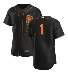 San Francisco Giants 1 Mauricio Dubon Men Nike Black Alternate 2020 Authentic Player MLB Jersey