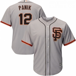 Youth Majestic San Francisco Giants 12 Joe Panik Replica Grey Road 2 Cool Base MLB Jersey