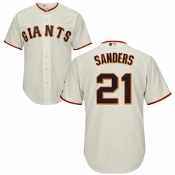 Youth Majestic San Francisco Giants 21 Deion Sanders Authentic Cream Home Cool Base MLB Jersey