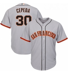 Youth Majestic San Francisco Giants 30 Orlando Cepeda Replica Grey Road Cool Base MLB Jersey