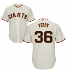 Youth Majestic San Francisco Giants 36 Gaylord Perry Authentic Cream Home Cool Base MLB Jersey