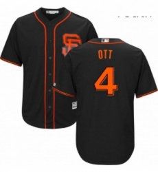 Youth Majestic San Francisco Giants 4 Mel Ott Authentic Black Alternate Cool Base MLB Jersey