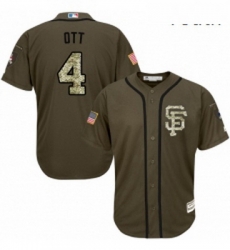 Youth Majestic San Francisco Giants 4 Mel Ott Replica Green Salute to Service MLB Jersey