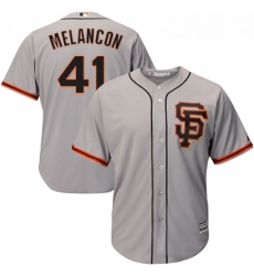 Youth Majestic San Francisco Giants 41 Mark Melancon Replica Grey Road 2 Cool Base MLB Jersey