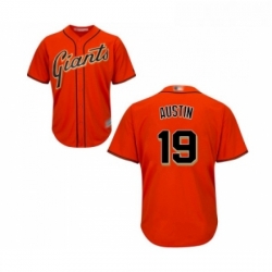 Youth San Francisco Giants 19 Tyler Austin Replica Orange Alternate Cool Base Baseball Jersey 