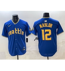 Men Seattle Mariners 12 Josh Naylor Royal 2025 Limited Stitched jersey Men Seattle Mariners 12 Josh Naylor Royal 2025 Limited Stitched jersey