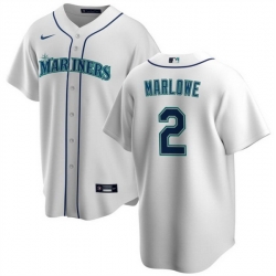 Men Seattle Mariners 2 Cade Marlowe White Cool Base Stitched Jersey