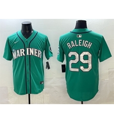 Men Seattle Mariners 29 Cal Raleigh Aqua Limited Stitched jersey Men Seattle Mariners 29 Cal Raleigh Aqua Limited Stitched jersey