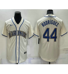 Men Seattle Mariners 44 Julio Rodriguez Cream Stitched MLB Cool Base Nike Jersey