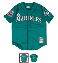 Men Seattle Mariners Ken Griffey Jr #24 MItchell Ness Stitched Jersey