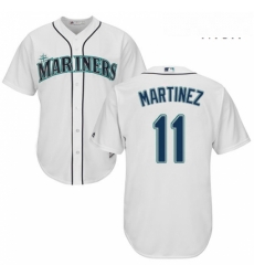 Mens Majestic Seattle Mariners 11 Edgar Martinez Replica White Home Cool Base MLB Jersey 