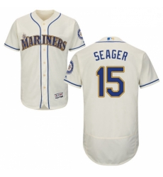 Mens Majestic Seattle Mariners 15 Kyle Seager Cream Alternate Flex Base Authentic Collection MLB Jersey