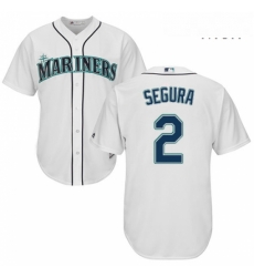 Mens Majestic Seattle Mariners 2 Jean Segura Replica White Home Cool Base MLB Jersey