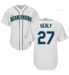 Mens Majestic Seattle Mariners 27 Ryon Healy Replica White Home Cool Base MLB Jersey 