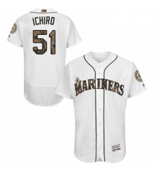 Mens Majestic Seattle Mariners 51 Ichiro Suzuki Authentic White 2016 Memorial Day Fashion Flex Base Jersey 