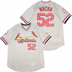 Men St.Louis Cardinals 52 Michael Wacha Gray Throwback Jersey