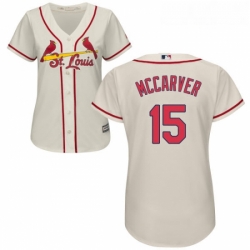 Womens Majestic St Louis Cardinals 15 Tim McCarver Authentic Cream Alternate Cool Base MLB Jersey